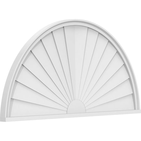 Ekena Millwork Half Round Sunburst Architectural Grade PVC Pediment, 50"W x 25"H x 2"P PEDPS050X250HRO01